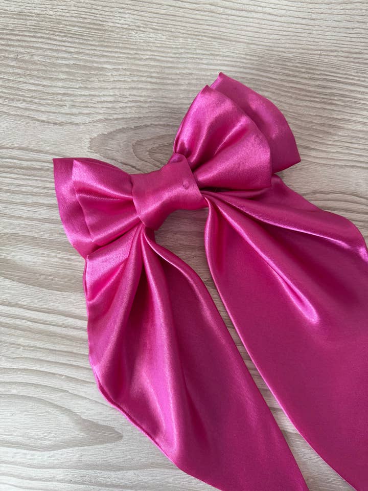 Extra Large Deep Pink Silky Bow for wholesale by Emily's Weaving