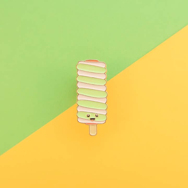 Twister Ice Lolly Soft Enamel Pin for wholesale by Bird House Press