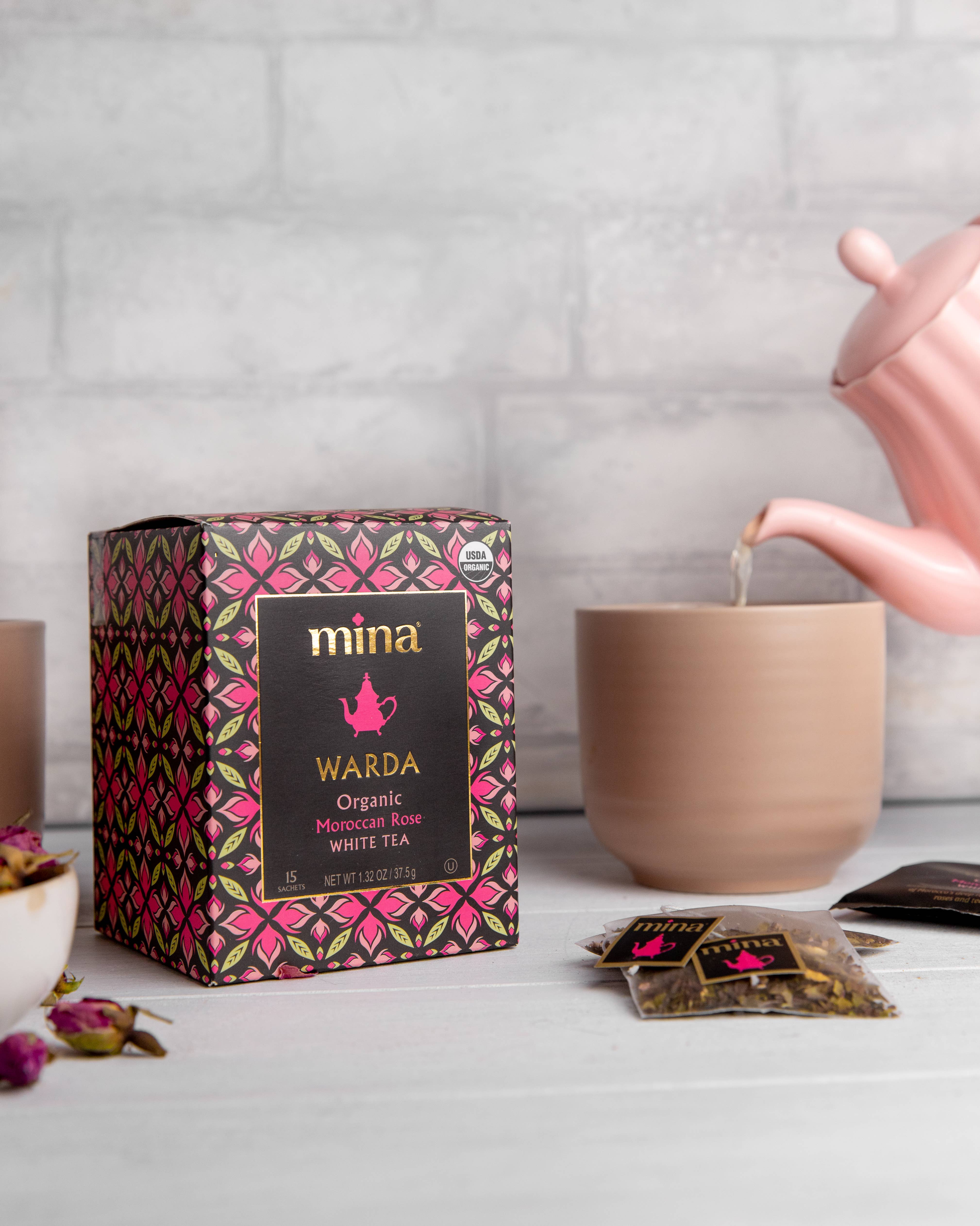 Mina - Wholesale Tea Bags - 15 ct Warda Organic Moroccan Rose White Tea5