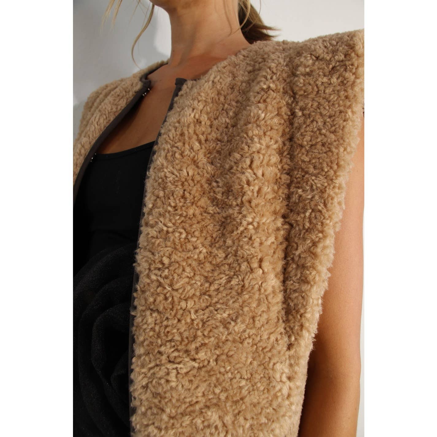 BROWN TEDDY BEAR POWER SHOULDER VEST for wholesale on Faire13