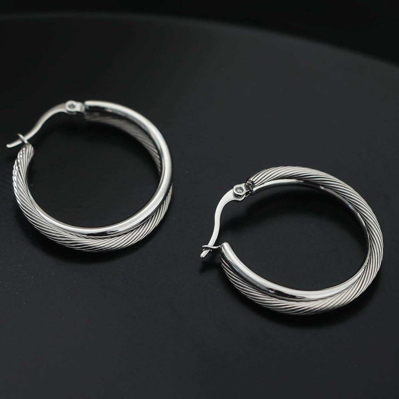 HACKNEY NINE – wholesale  – SAJAN Double Hoop Silver Earrings1
