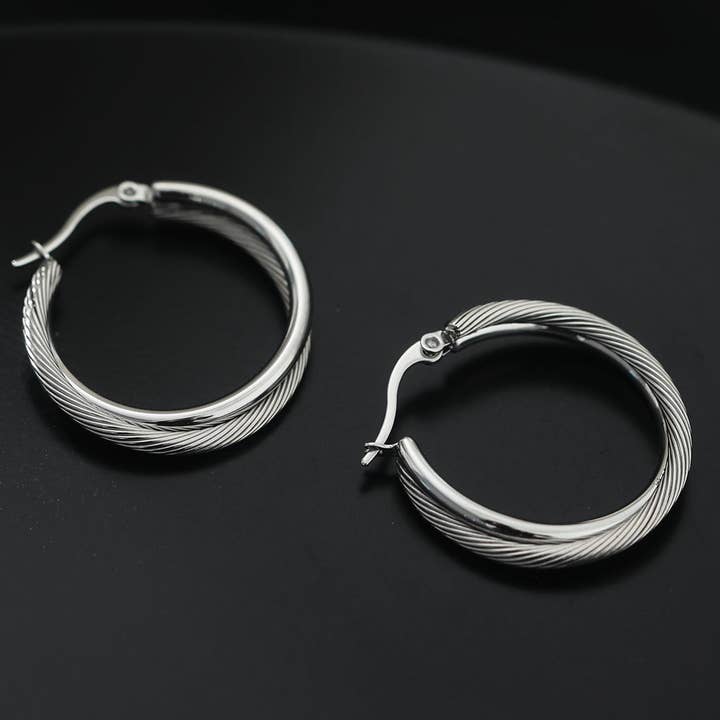 HACKNEY NINE – wholesale – SAJAN Double Hoop Silver Earrings1