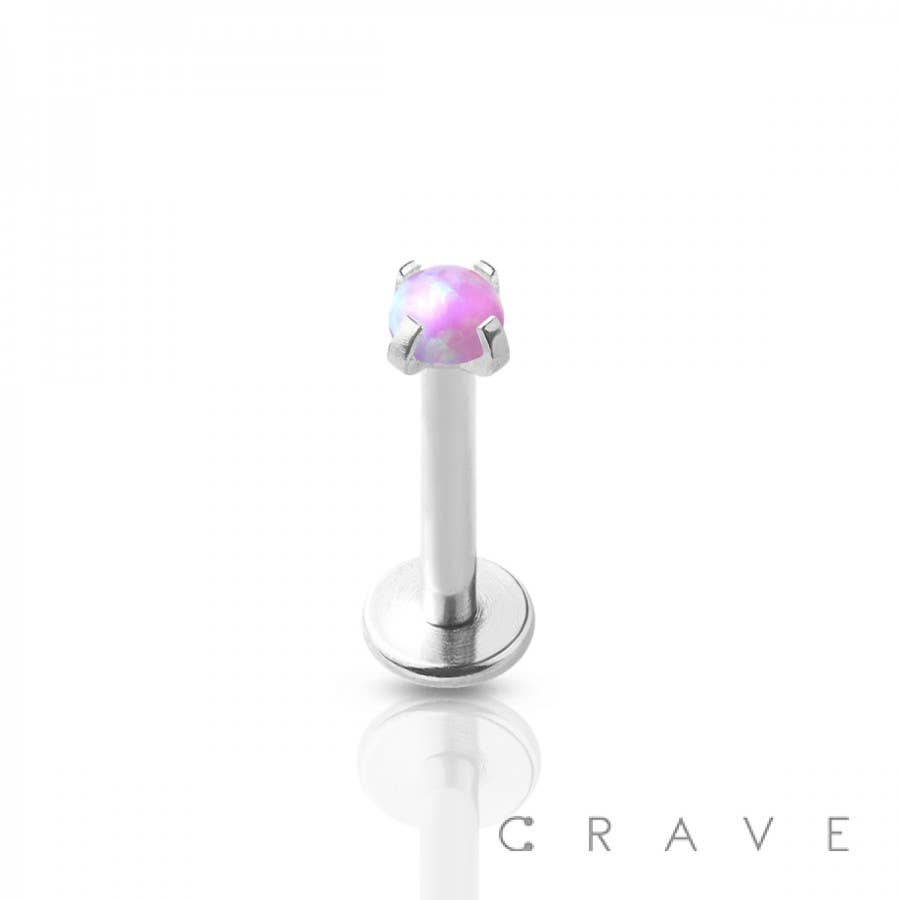 CRAVE - Wholesale Jewelry Set - OPAL PRONG SET TOP 316L SS INTERNALLY THREADED LABRET1