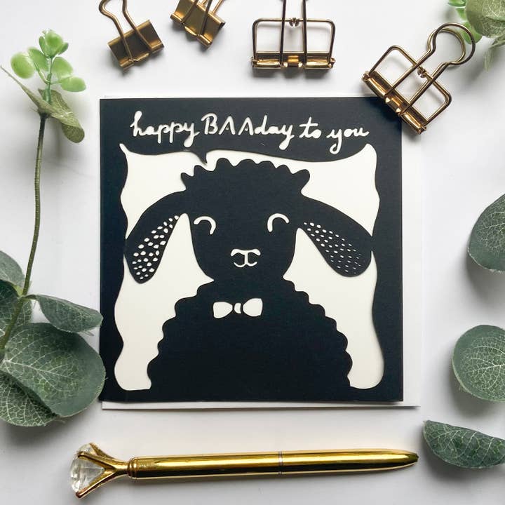 Happy baaday card, Funny sheep birthday card for wholesale by Chow's Stories