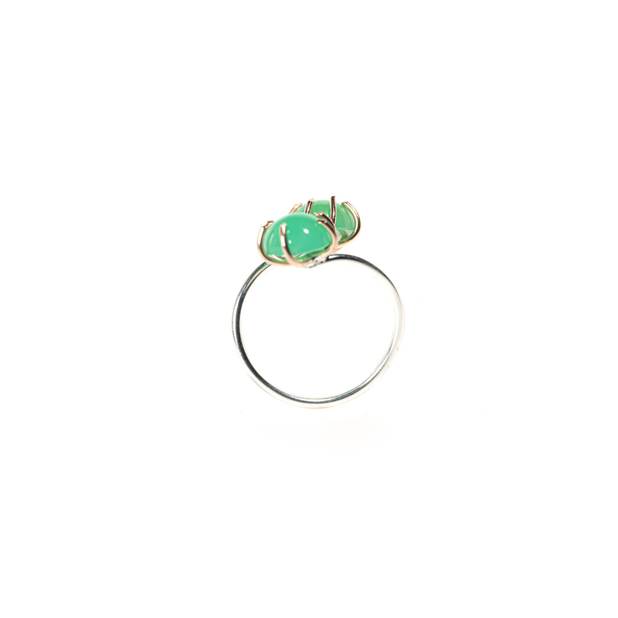 Made Designs - Wholesale Single Stone/Solitaire Ring - 14K Gold Filled Chrysoprase Stone Infinity Ring2