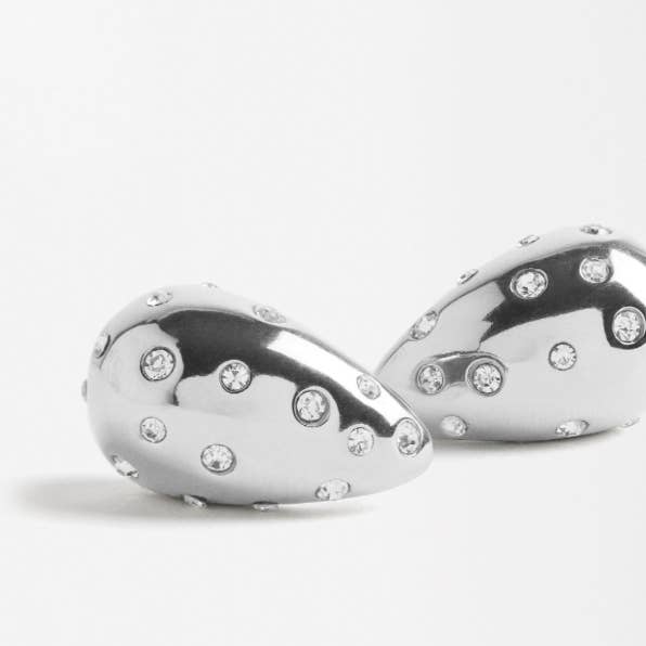 HoopLa - Venta al por mayor Pendientes de aro - Icono Gota de Lágrima-Acero Inoxidable y CZ16