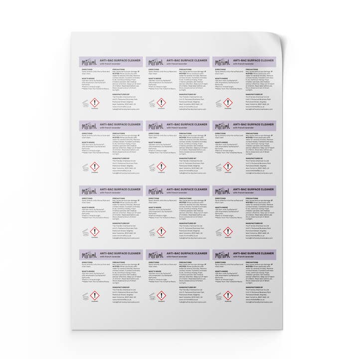 Miniml – wholesale Craft supplies – Miniml Safety Label Sheet - 12 x Labels (MIN217)1