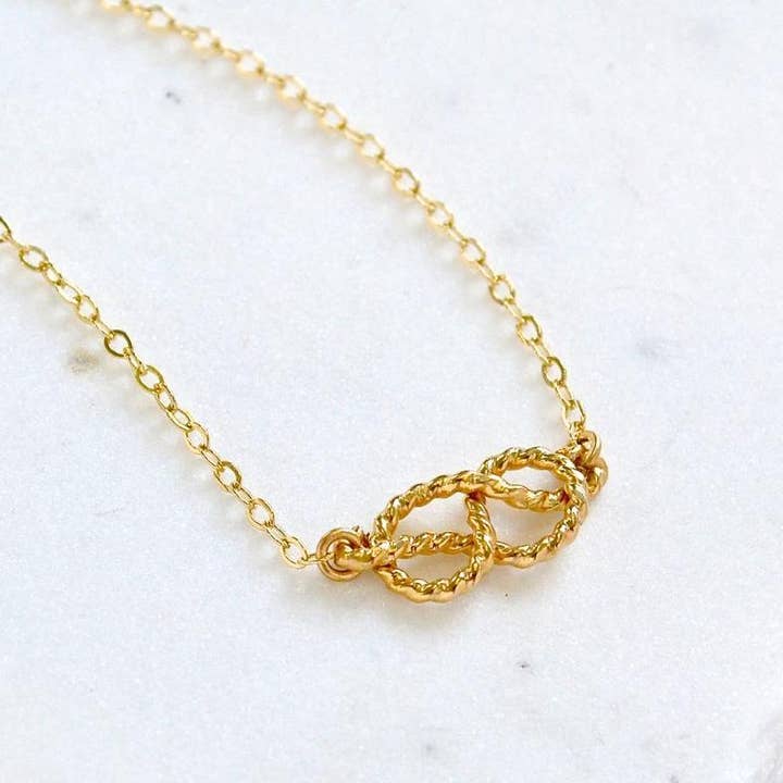 Colar Nó de Marinheiro - colar náutico de nó de marinheiro feito à mão em ouro 14k por atacado de Foamy Wader