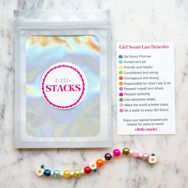 Little Stacks - Wholesale DIY Jewelry - Kids - The Girl Scout Law Daisy Bracelet Kit