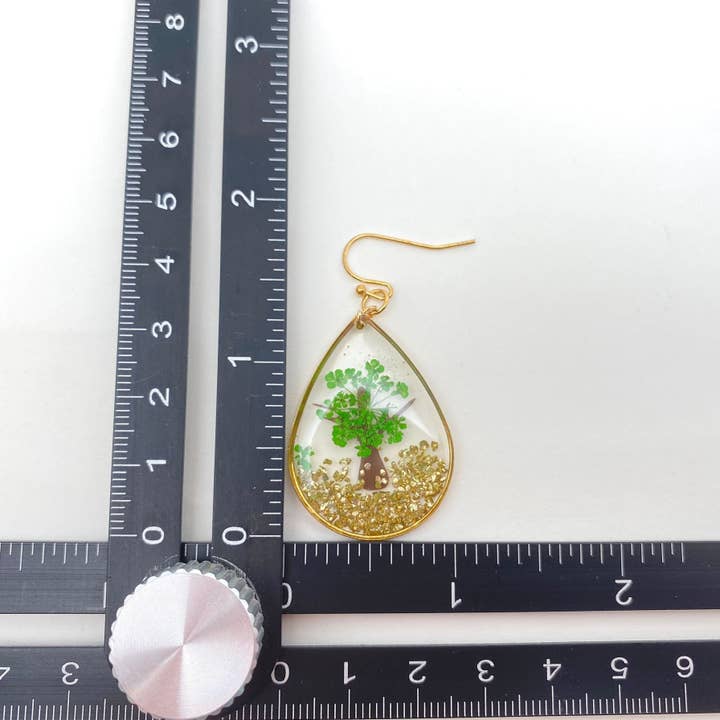 Mio Queena - Wholesale Dangle earrings - Tree of Life Dried Flowers Teardrop Charm Earrings - PDF5