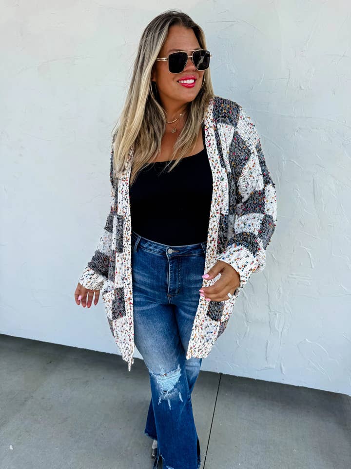 Bella Nova Style Co - Wholesale Cardigan - Women's - PREORDER: Checkered Miley Dot Cardigan in Four Colors1