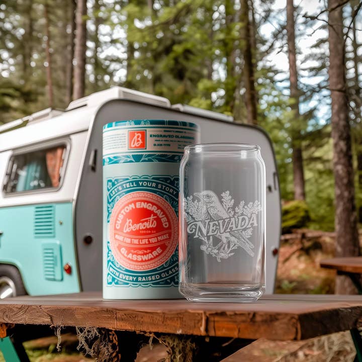 Nevada State Bird Glasses for wholesale by Benoit's Design Co.