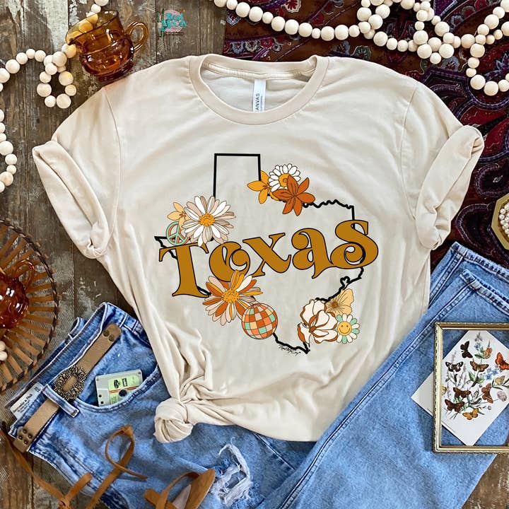 Retro State T-shirt för wholesale av Real McCoy Mercantile, LLC