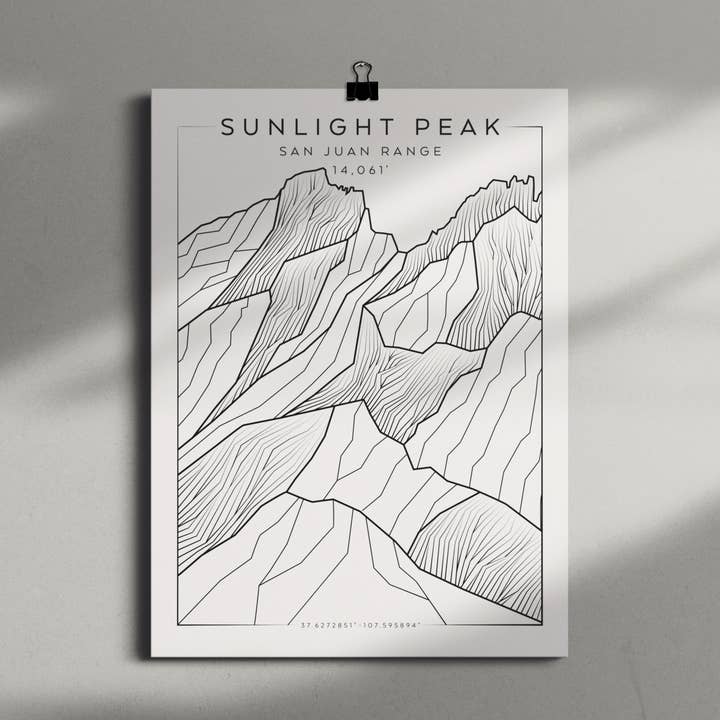 Sunlight Peak 9x12 Poster for wholesale by The Elevated Line LLC