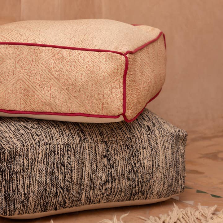 Moroccan Textile Pouf for wholesale by Apartment F - shipping from Austin, TX. No tariffs