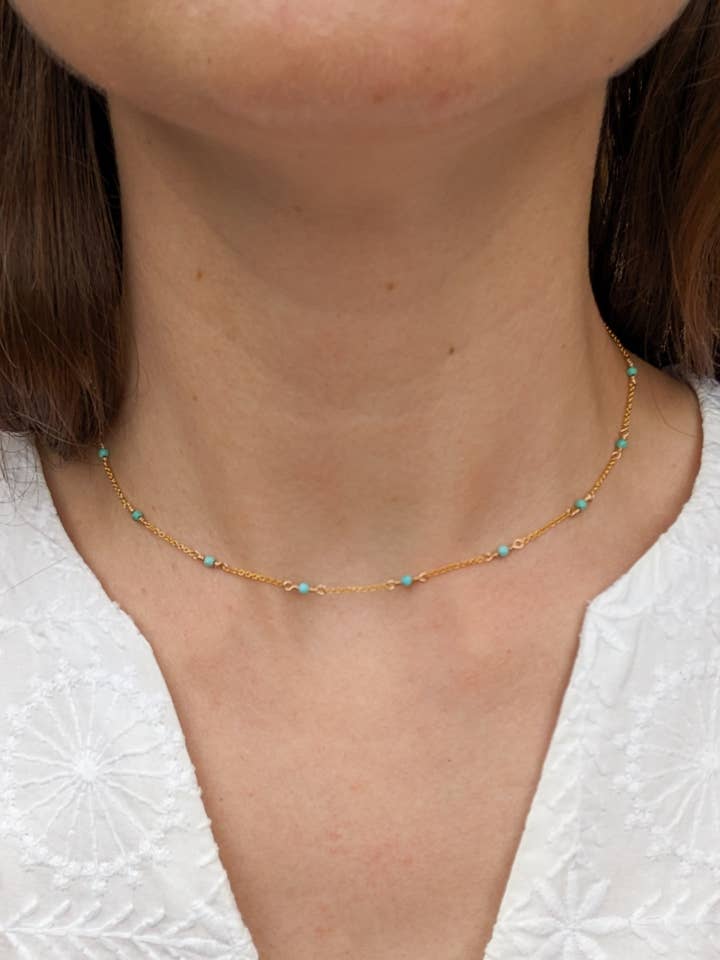 Collar de oro y turquesa para venta al por mayor de Freya Adventure Awaits