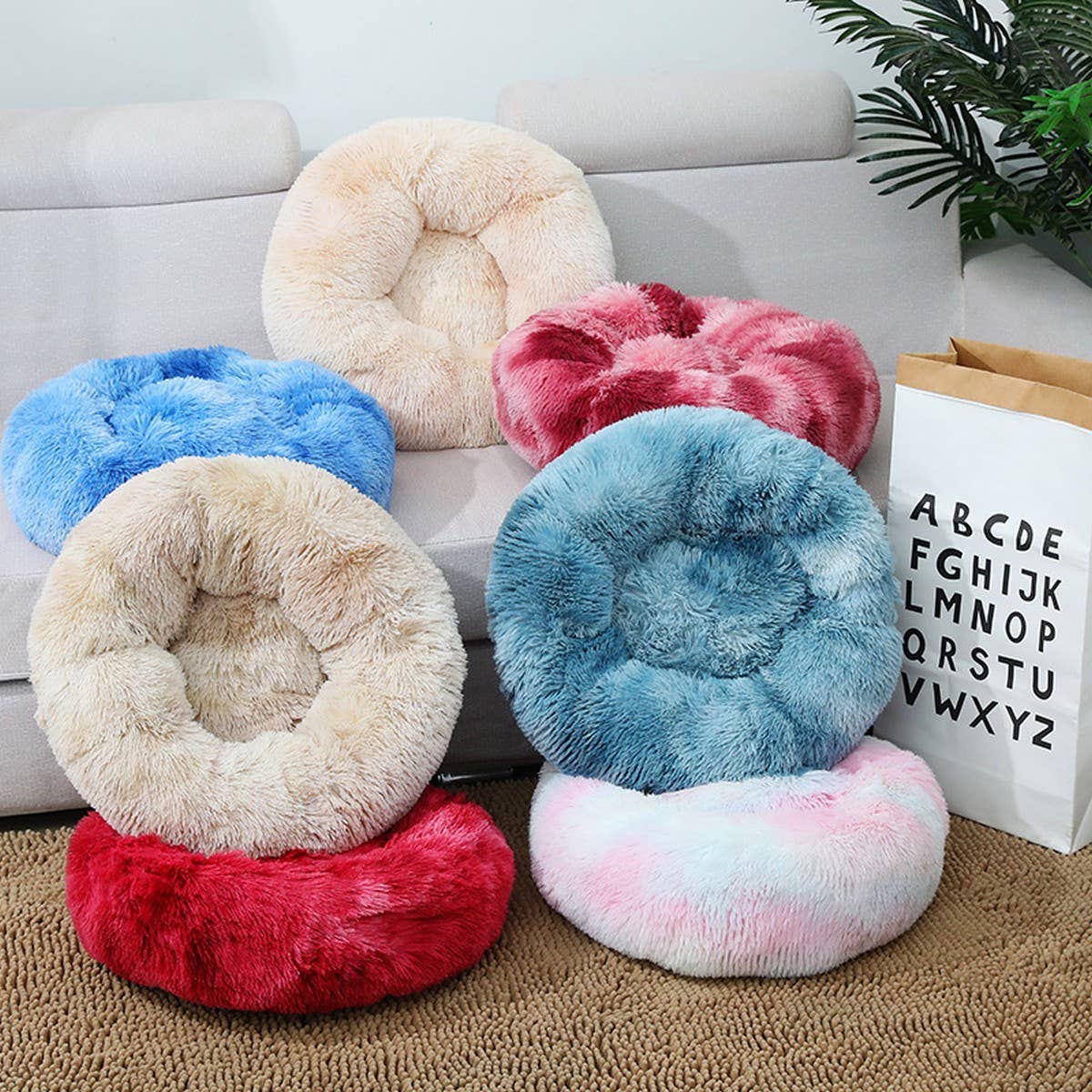 PAWPAWwholesale - Wholesale Pet Bed - Cat/Dog - Fluffy Donut Cat Bed – Plush & Cozy Pet Cushion_CWMM527942