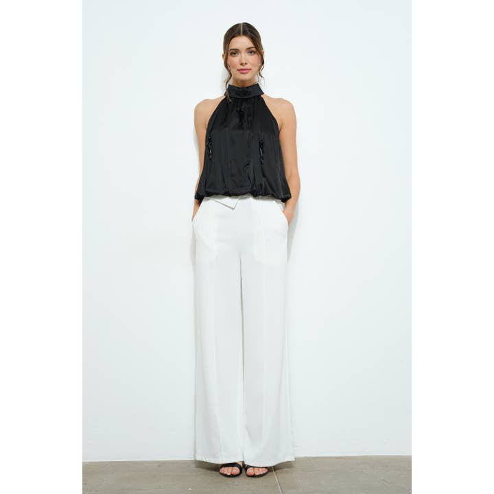 INA - Wholesale Blouse - Women's - Halter Blouse with Beaded Embellishments