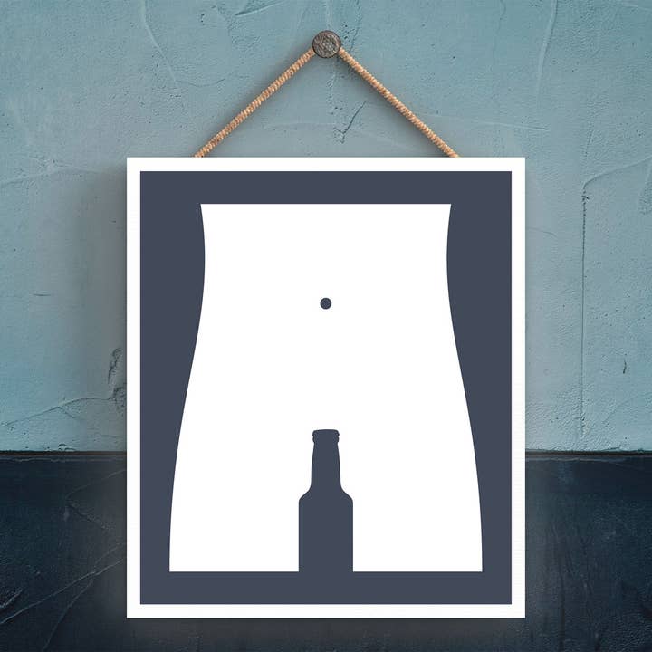 P3317 - Mand Beer Blå Moderne Grå Typografi Hjem Humor Wo for engroshandel hos Vivid Squid Wholesale