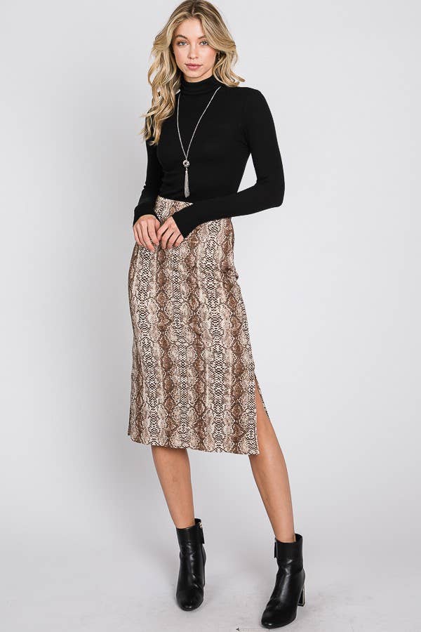 JADE BY JANE - Vendita all'ingrosso Gonna - Donna - GONNA MIDI CON STAMPA PITONE - KRS5015 (solo Plus)4