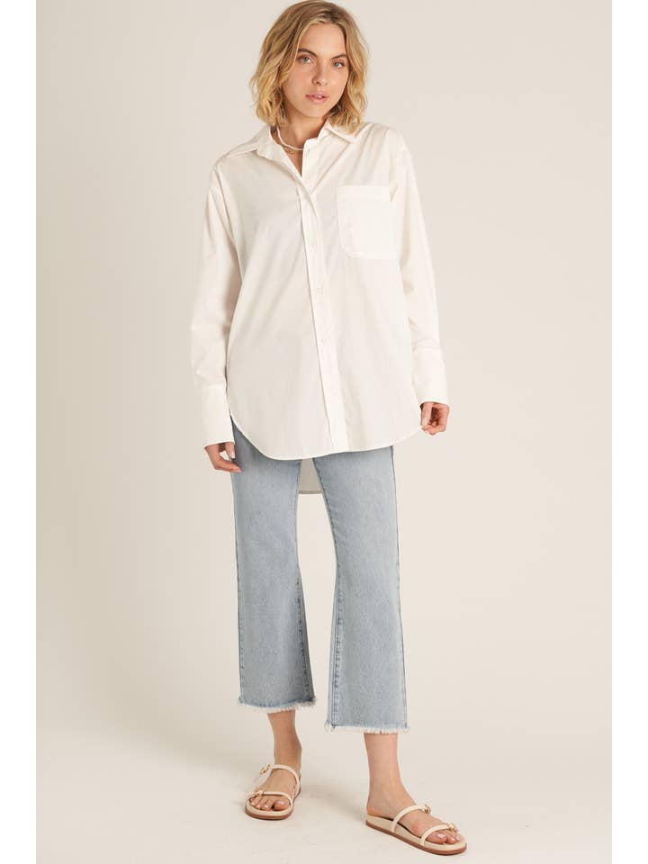 En Crème - Wholesale Button Down Shirt - Women's - Long Sleeve Oversize Button Down Shirt14