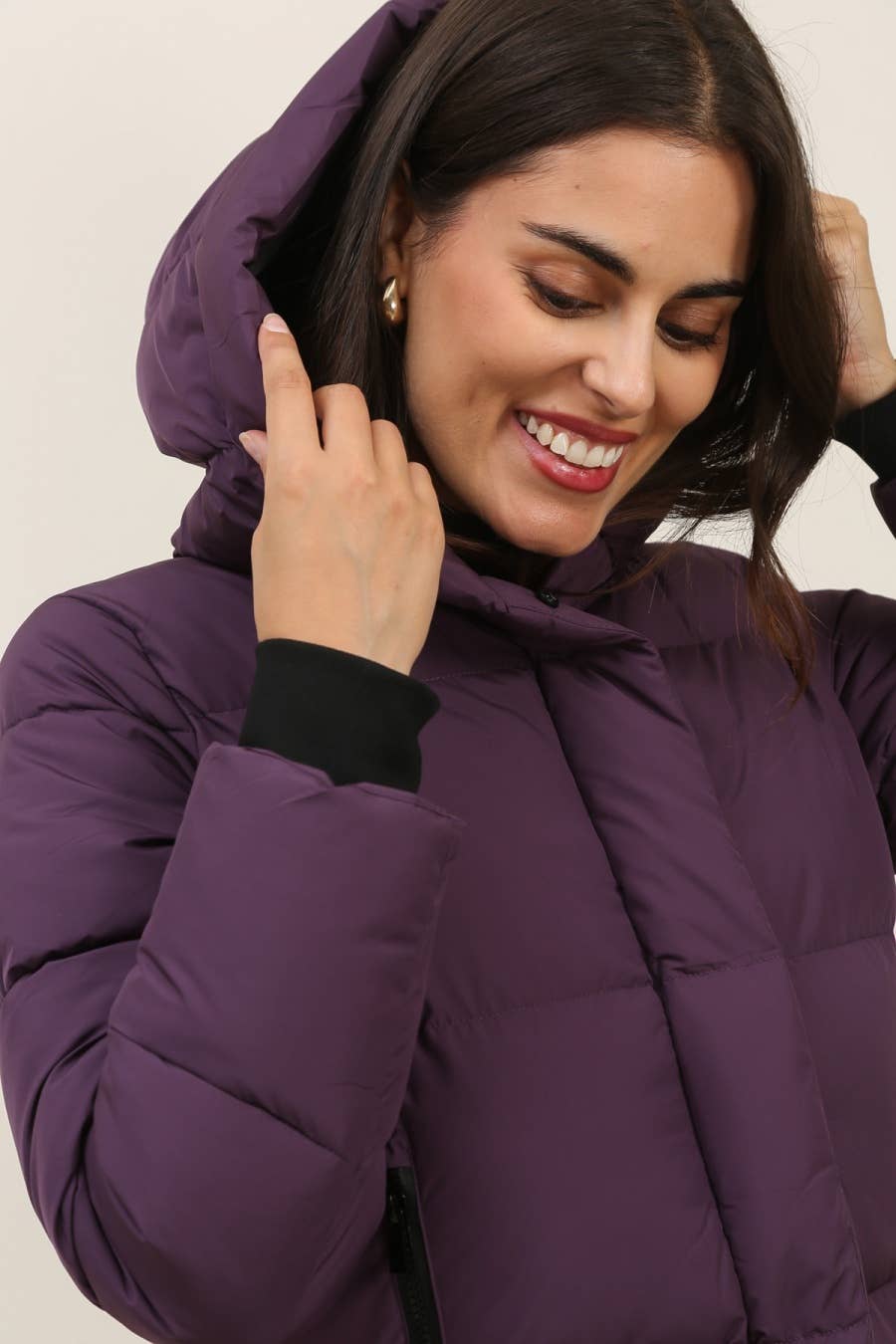 Attrait Paris - Wholesale Puffer Jacket - Women's - Short hooded jacket with side edges25