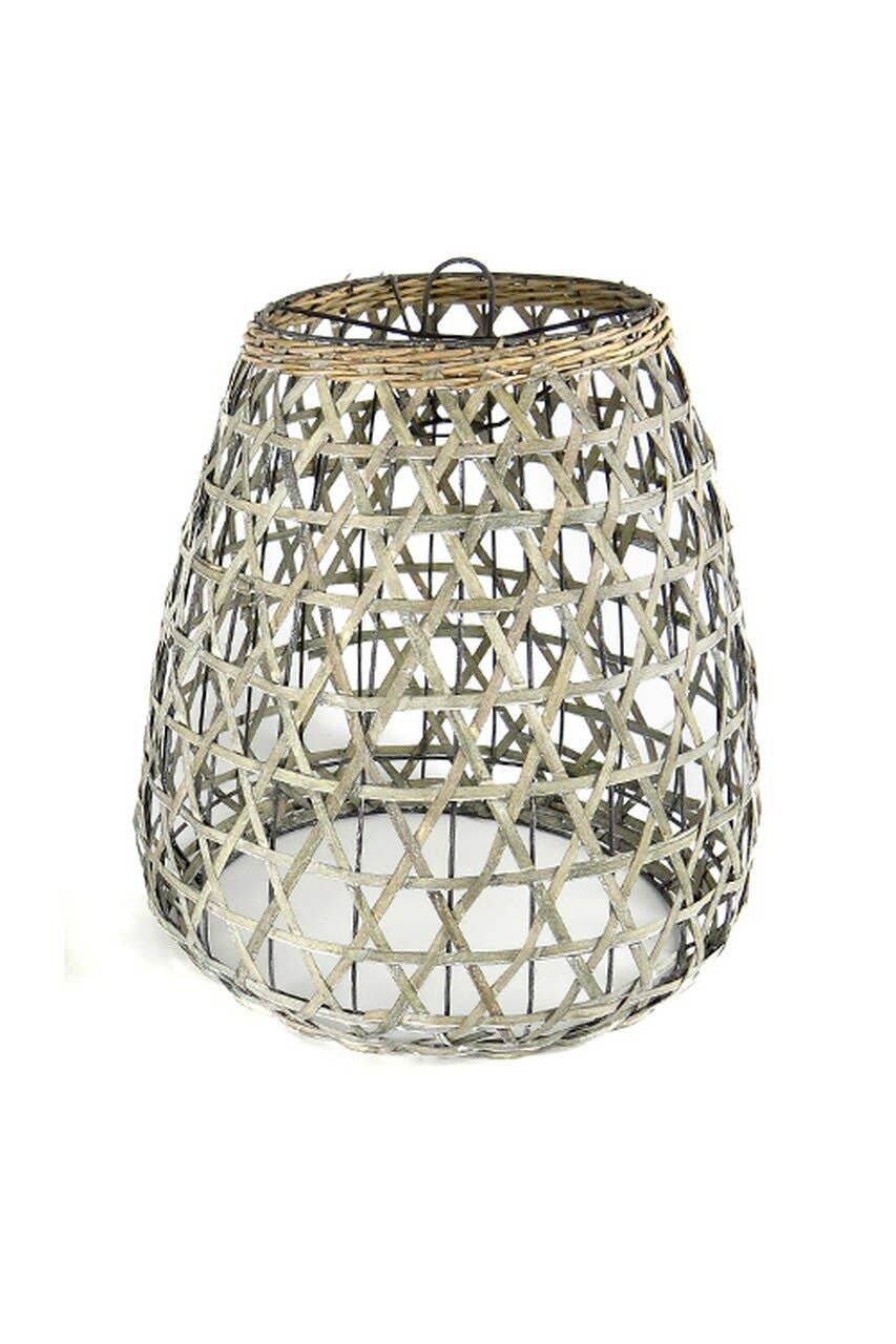 Vagabond Vintage - Vendita all'ingrosso Paralumi - PARALUME PENDENTE IN LEGNO SCHEGGIATO GRIGIO LAVAGGIO - GRANDE2