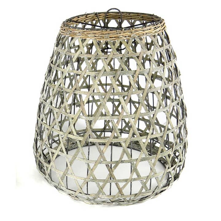 Vagabond Vintage - Vendita all'ingrosso Paralumi - PARALUME PENDENTE IN LEGNO SCHEGGIATO GRIGIO LAVAGGIO - GRANDE2