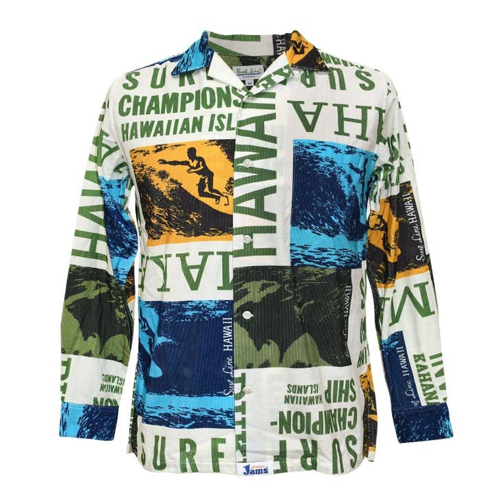 Fløjlsskjorte med lange ærmer - Surf Contest White *Støt Dakota Briley for engroshandel hos JAMS World