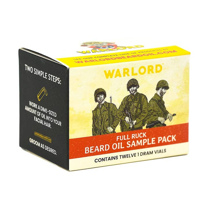 Paquete de muestra de aceite para barba Full Ruck para venta al por mayor de Warlord - Men's Grooming Essentials | Veteran Owned