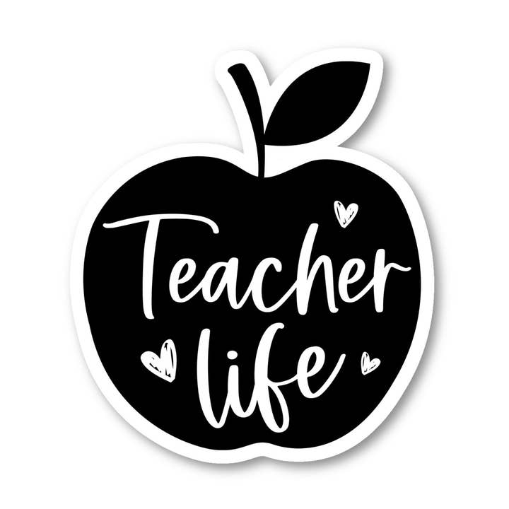 Teacher Life Apple For The Teacher Teacher Life 3 Pack - Set of 2.5, 3 and 4 Inch Vinyl Laptop Stickers - Teacher Life for Laptop, Phone, Water Bottle, Car & More Decal (3 Pack) for wholesale by FunPopStickers