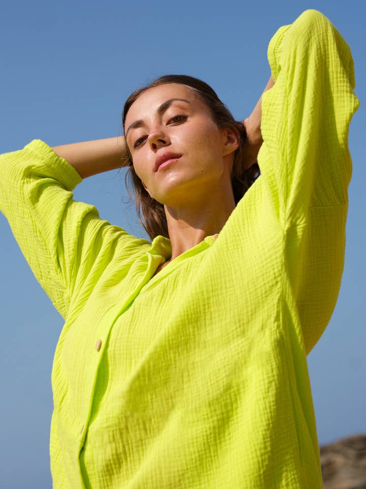 702 COTONER Relaxed shirt dress in organic cotton muslin for wholesale by CECILIA SÖRENSEN