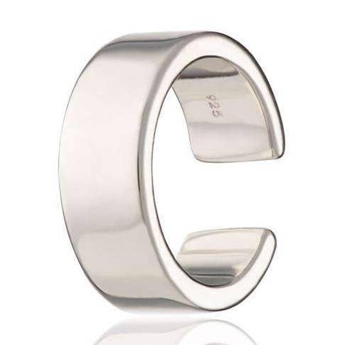 Wide Single Ear Cuff for wholesale by Scream Pretty - Recycled Sterling Silver Jewellery