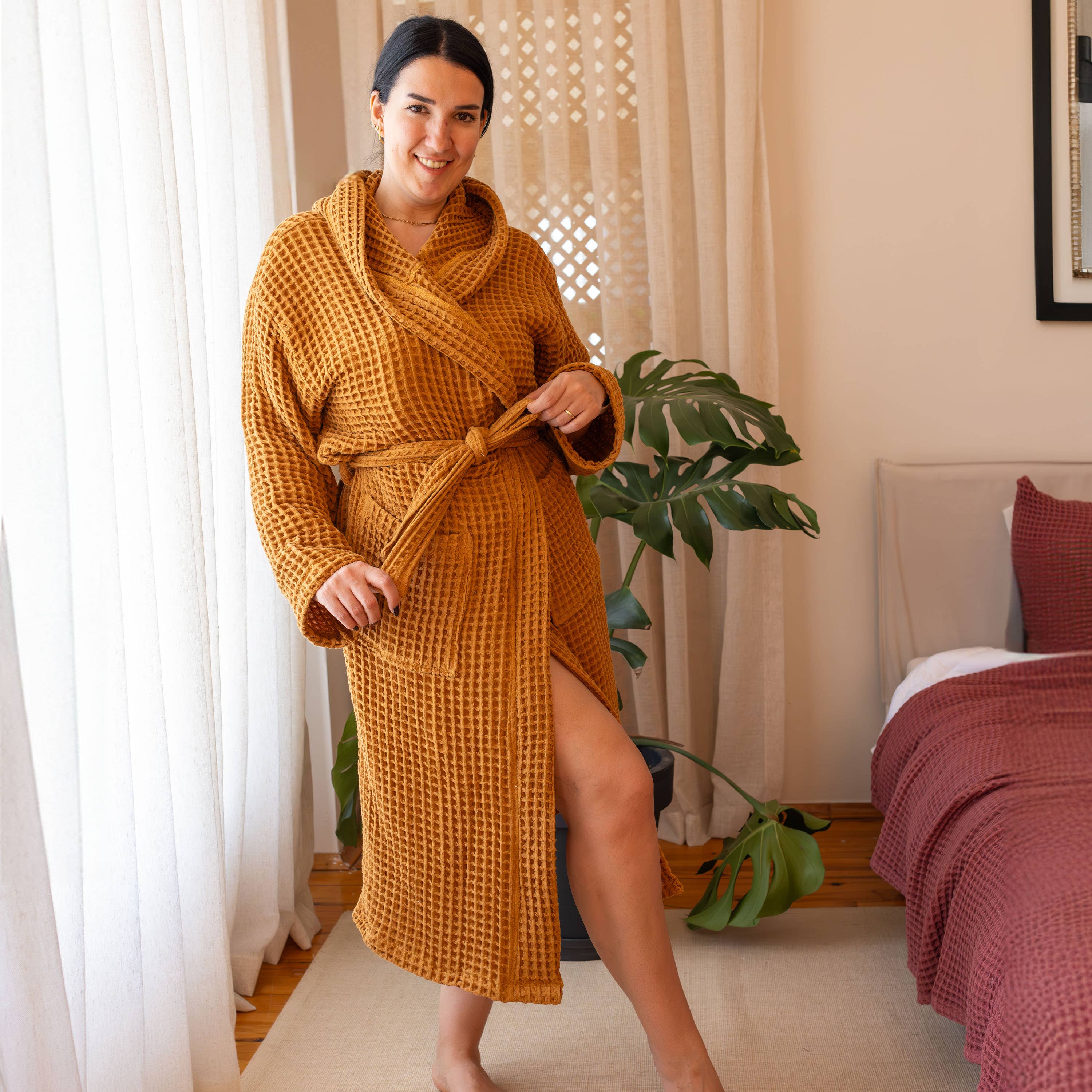 Vivamaison – Engroshandel Morgenkåbe - Unisex – Premium Vaflet Bomuld Badekåbe, Unisex Spa Komfort90