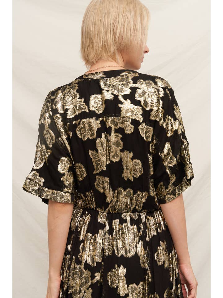 En Crème - Vente Robe – femme - Robe longue à manches kimono à col en V6