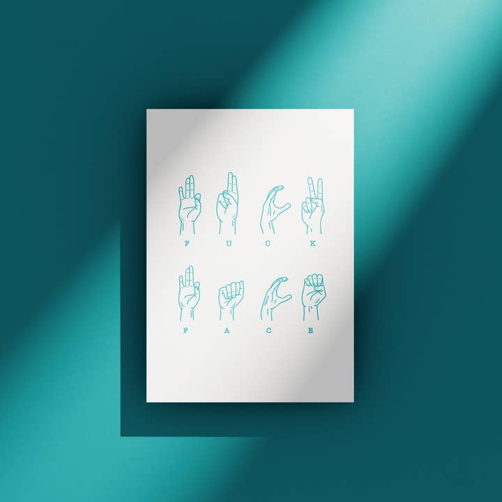 Heyyy Ltd - Wholesale Everyday Greeting Card - Fuck Face ASL Greeting Card