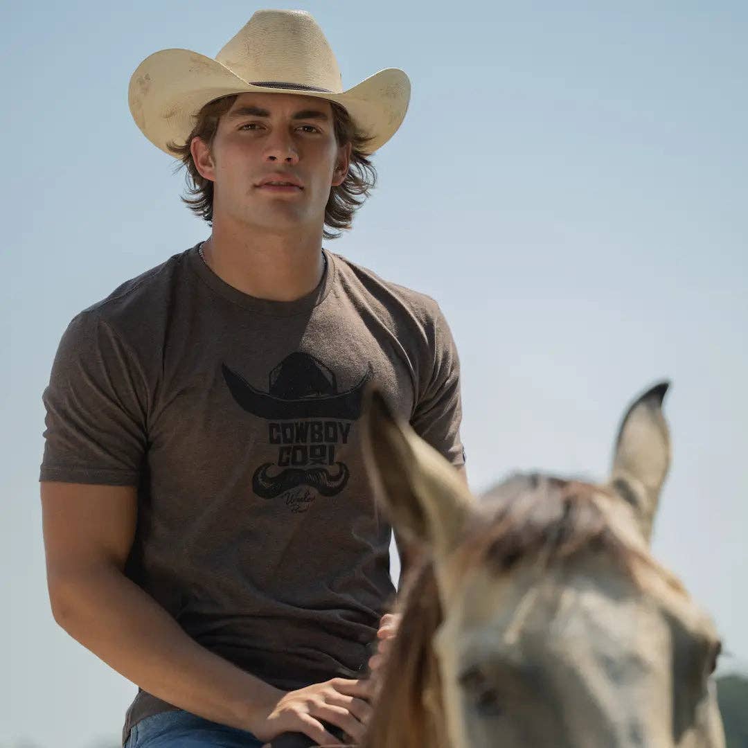 Brown Mustache Man T-Shirt for wholesale on Faire1