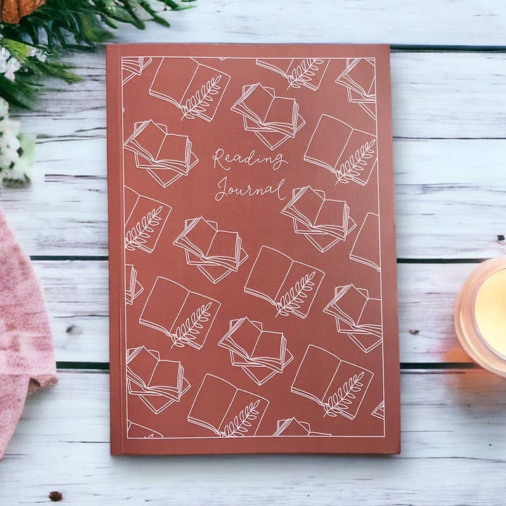 Reading journal, pink pre-made pages book bullet journal for wholesale by And Hope Designs - Cards, Stickers & Stationery