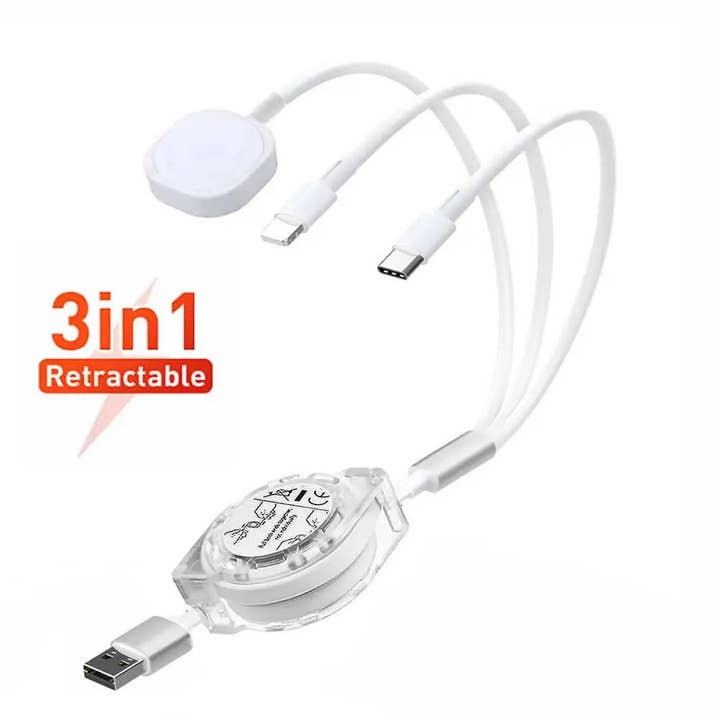 3-in-1 Retractable Magnetic Wireless Charger for wholesale by GulleeGadgets