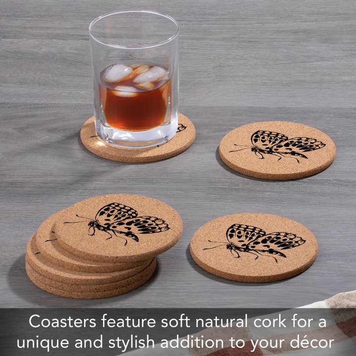 Conimar Promotions - Wholesale Coasters - CLOSEOUT-"Butterfly" Single Round Cork Coaster3