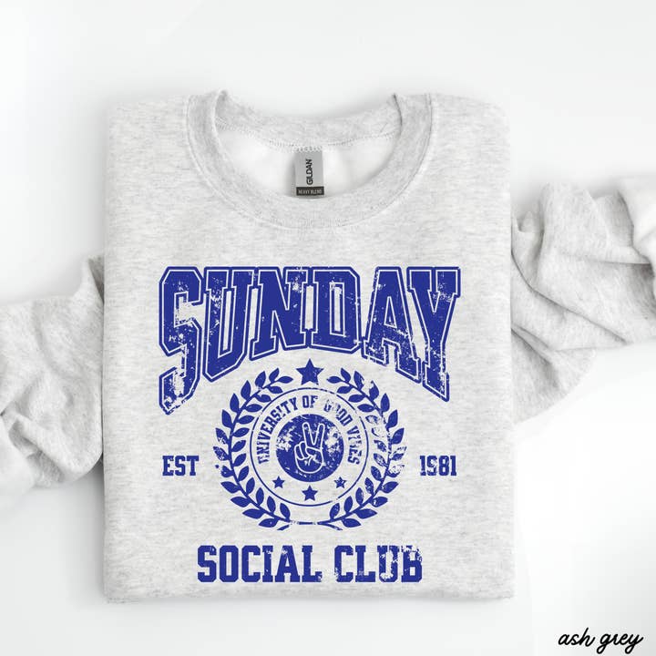 Sunday Social Sweatshirt *9 Colors (S-3X) for wholesale by Chloe Vs Tank