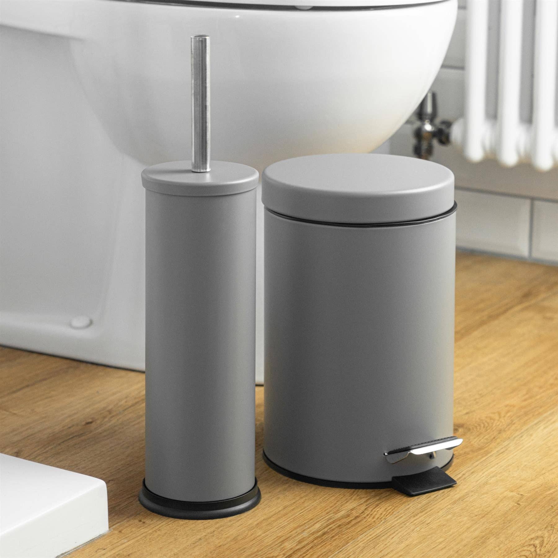 Rinkit Ltd – wholesale Rubbish can/Rubbish bin – Harbour Housewares Pedal Bin With Inner Bucket Grey Matte2