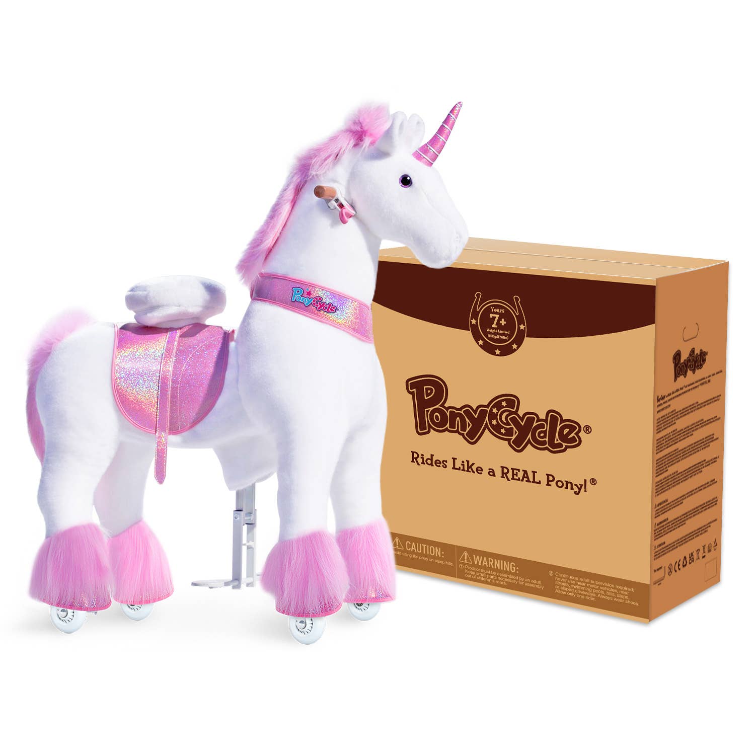 PonyCycle - Vente Cheval à bascule – enfant - PonyCycle Cheval à Bascule Licorne Rose | Jouet à Bascule en Peluche16