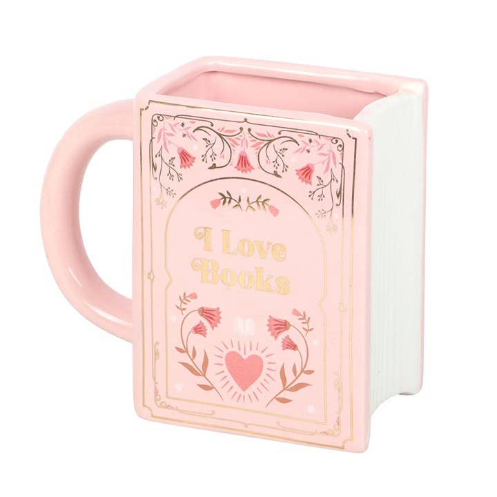Something Different Wholesale - Wholesale Coffee Mug - I Love Books Pink Book Shaped Mug1