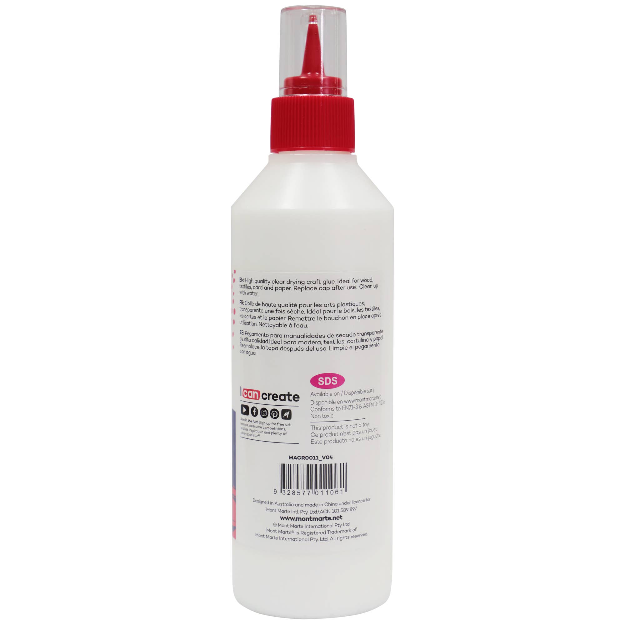 Mont Marte Usa, Inc. - Wholesale Glue - PVA Craft Glue Fine Tip 250g (8.81 US fl.oz)1