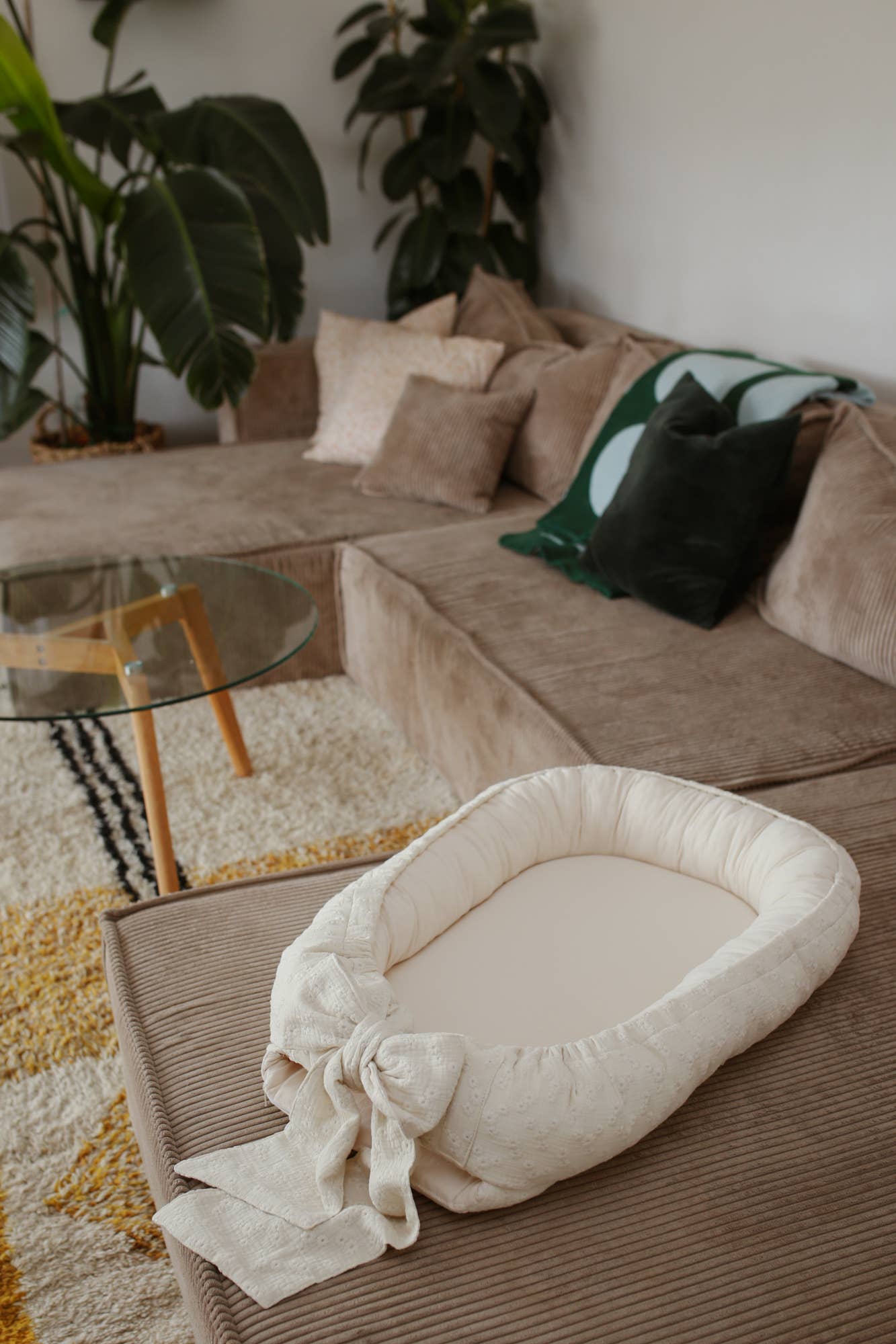 Babyly - Venta al por mayor Moisés - Bebés - Babyly - babynest bordado con lazo - beige claro2