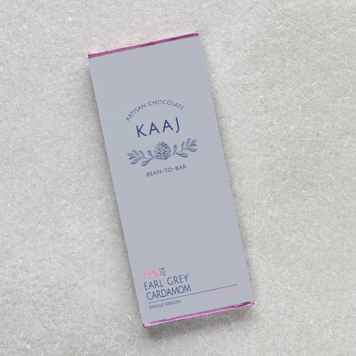 Kaaj Artisan Chocolate - Wholesale Chocolate Bar - Earl Grey Tea & Cardamom
73% Dark1