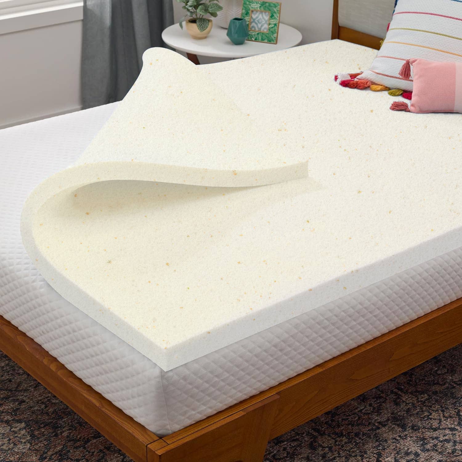 Beige 3-Inch Copper-Infused Memory Foam Mattress Toppers for wholesale on Faire1