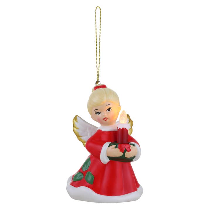 Nostalgic Ceramic Ornament - Angel With Candle for wholesale by Mr. Christmas