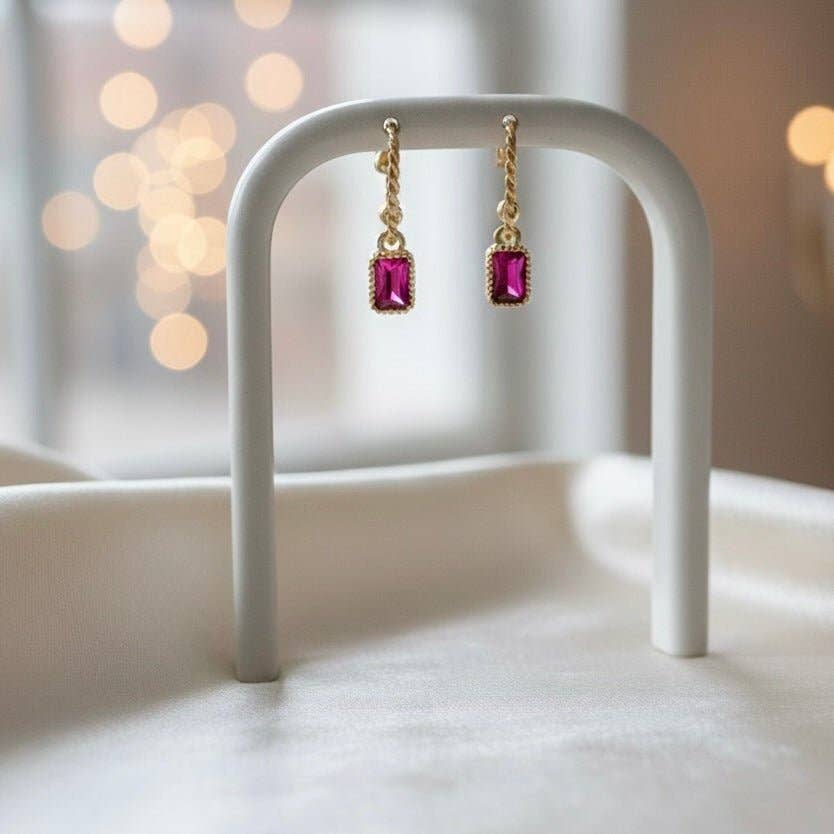 DUESTELLE ITALIA - Wholesale Huggie Earrings - Petite Gem - Half hoop gold earrings with gems6